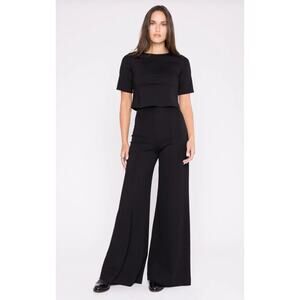Ripley rader 2 Black Ponte Knit Long Wide Leg Pant